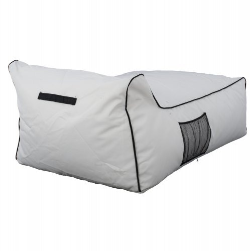 "ZAFER" POUF WITH TEXTILINE WHITE AND BLACK 88x128x40-60 cm