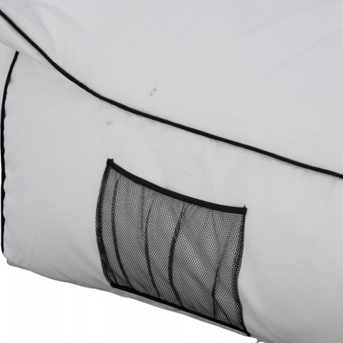 "ZAFER" POUF WITH TEXTILINE WHITE AND BLACK 88x128x40-60 cm