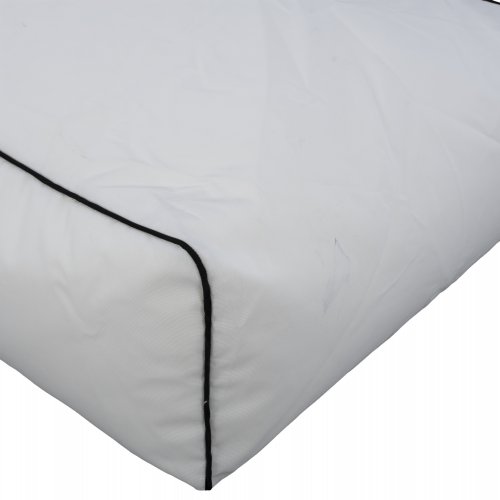 "ZAFER" POUF WITH TEXTILINE WHITE AND BLACK 88x128x40-60 cm