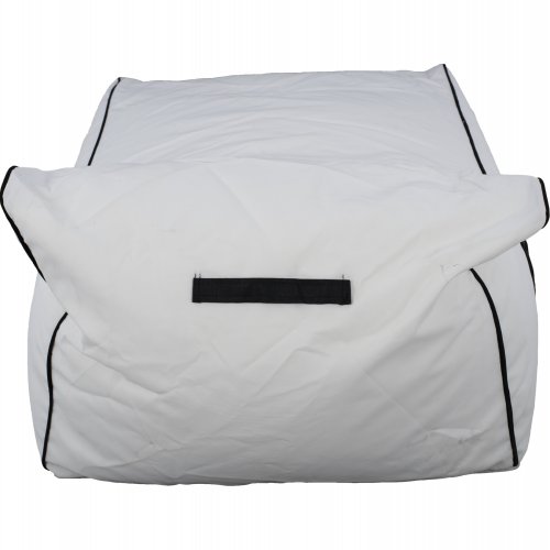 "ZAFER" POUF WITH TEXTILINE WHITE AND BLACK 88x128x40-60 cm