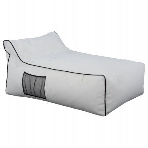 "ZAFER" POUF WITH TEXTILINE WHITE AND BLACK 88x128x40-60 cm