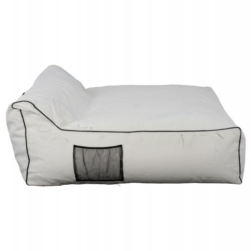 POUF BED 2 PEOPLE TEXTILENE 2X1 WHITE BLACK RAIL 140x140x60