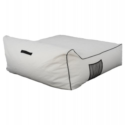 POUF BED 2 PEOPLE TEXTILENE 2X1 WHITE BLACK RAIL 140x140x60