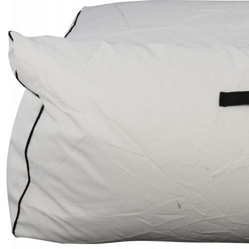 POUF BED 2 PEOPLE TEXTILENE 2X1 WHITE BLACK RAIL 140x140x60