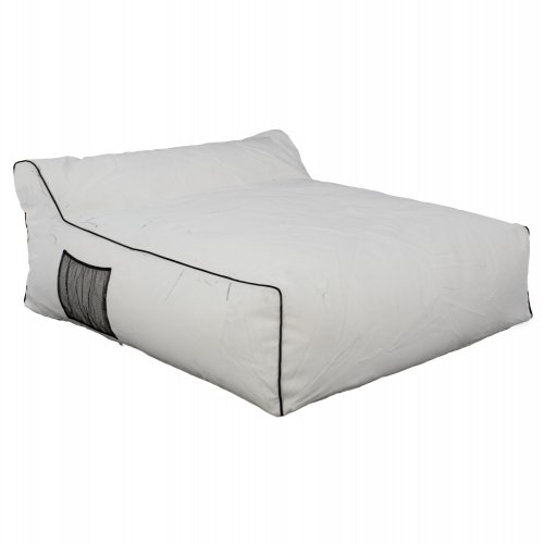 POUF BED 2 PEOPLE TEXTILENE 2X1 WHITE BLACK RAIL 140x140x60