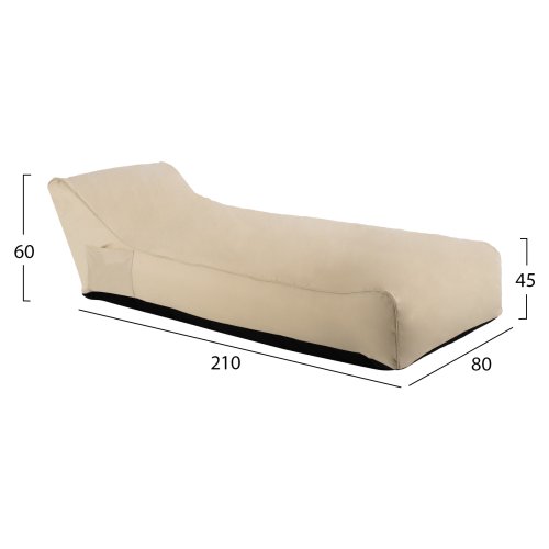 POUF SITZ TANEA BEIGE MIT UV-SCHUTZ 80x210x45-60 cm