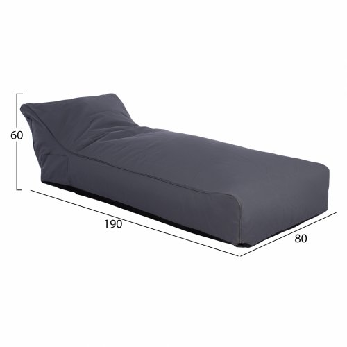 Pouf "Tanea" in grau mit UV-Schutz Wasserdicht 190x80x60 cm
