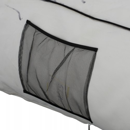 "WADELIN" LOUNGE POUF WITH TEXTILINE WHITE AND BLACK RAIL 190x80x40-60 cm