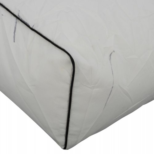 "WADELIN" LOUNGE POUF WITH TEXTILINE WHITE AND BLACK RAIL 190x80x40-60 cm