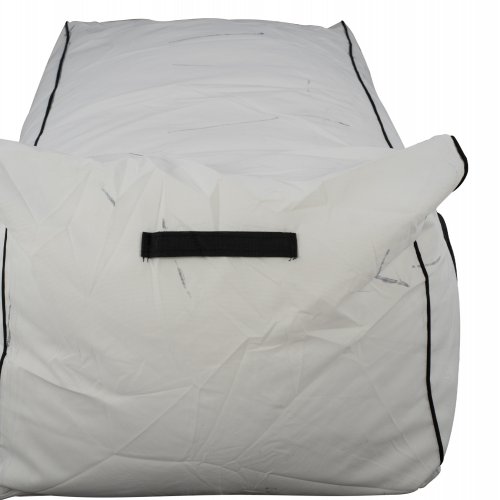 "WADELIN" LOUNGE POUF WITH TEXTILINE WHITE AND BLACK RAIL 190x80x40-60 cm