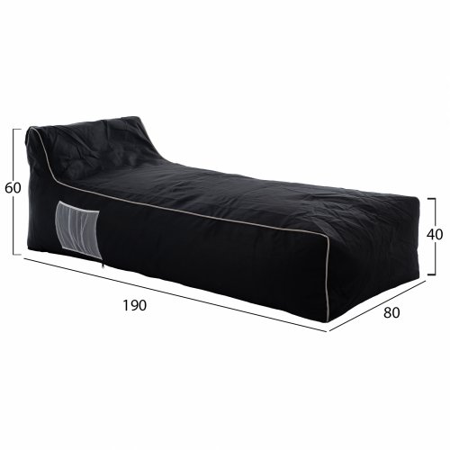 PUFF MIT TEXTILINE SCHWARZWEISS RELAY 190x80x40-60cm