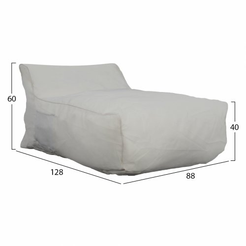 POUF ZAFER WITH TEXTILENE 600gr / m2 2X1 WHITE 88x128x60cm