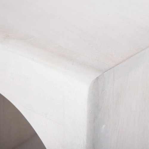 REGAL HANDYR, MASSIVES MANGOHOLZ IN WEISSER FARBE, 60 x 35 x 120 cm