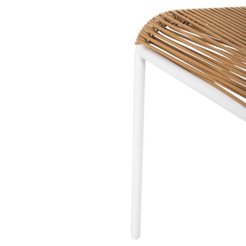 STUHL METALL IN WEISS UND SYNTHETISCHES RATTAN IN NATÜRLICHER FARBE 54x62x80Hcm