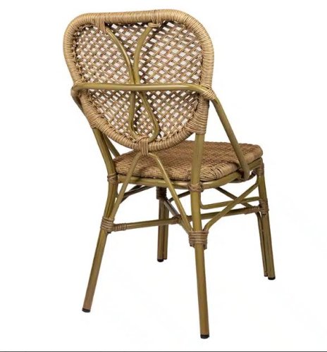 "Mende" aluminum chair in natural bamboo look