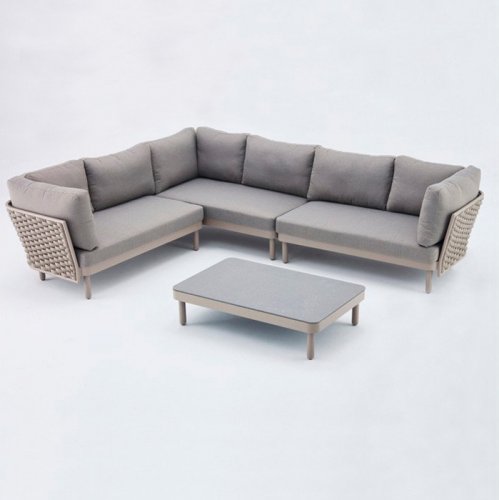 Ecksofa "LEON" corner set Capuccino farbton