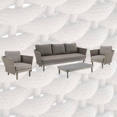 Outdoor Sofa Set "LEON" Cappuccino Farbton