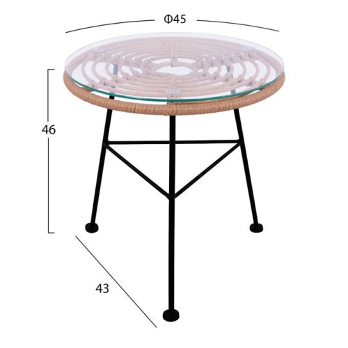 LOUNGE SET 3 TLG. KORBGEFLECHT SESSELN UND METALLTISCH
