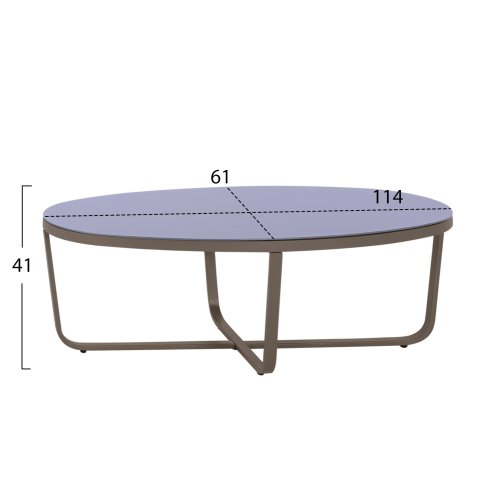 4-teiliges Lounge-Set aus Aluminium in Militärgrau