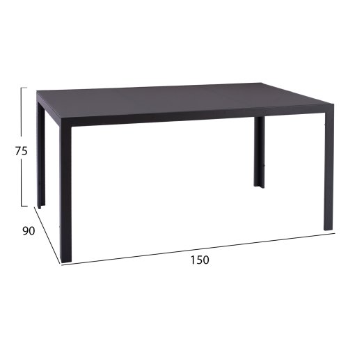 ESSZIMMERSET FÜR DEN GARTEN, 5-TEILIG, DUNKELGRAU, METALL-SCHWARZ, KORB & METALL