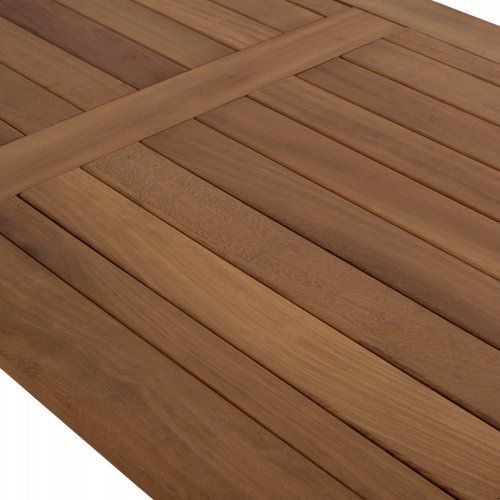 OUTDOOR-SET 4-TLG. MASSIVES IROKO-HOLZ IN WALNUSSFARBE & BEIGE KISSEN