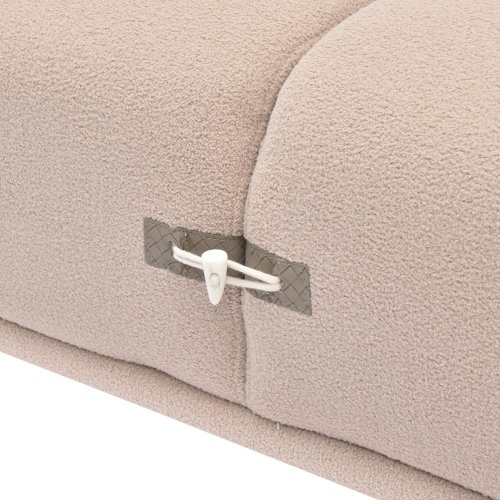 SOFA SET 2-TLG. TERIN BEIGE STOFF-SCHWARZE METALLBEINE