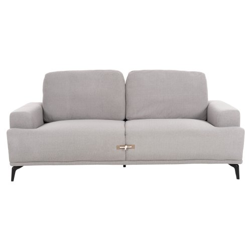 SOFA SET 2-TLG. TERIN GRAUER STOFF-SCHWARZE METALLBEINE