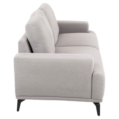 SOFA SET 2-TLG. TERIN GRAUER STOFF-SCHWARZE METALLBEINE