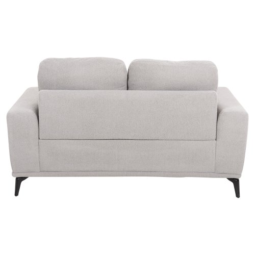 SOFA SET 2-TLG. TERIN GRAUER STOFF-SCHWARZE METALLBEINE