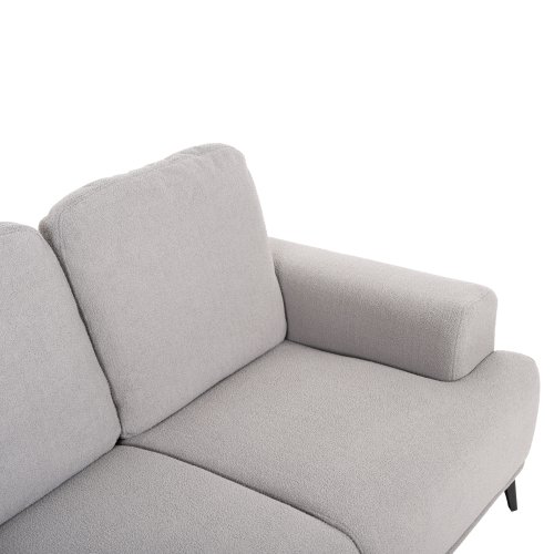 SOFA SET 2-TLG. TERIN GRAUER STOFF-SCHWARZE METALLBEINE
