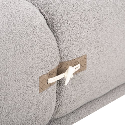 SOFA SET 2-TLG. TERIN GRAUER STOFF-SCHWARZE METALLBEINE