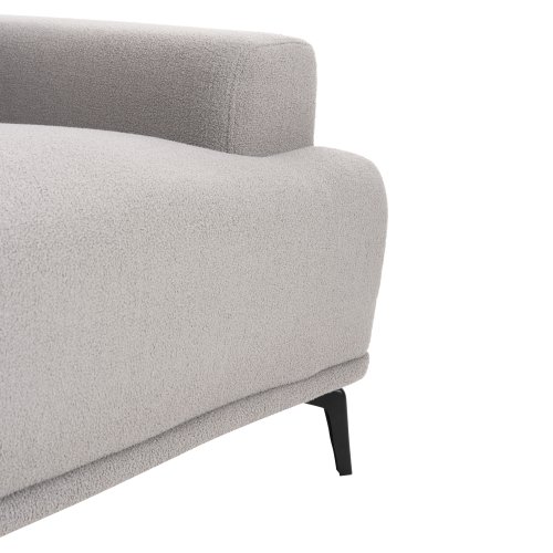 SOFA SET 2-TLG. TERIN GRAUER STOFF-SCHWARZE METALLBEINE