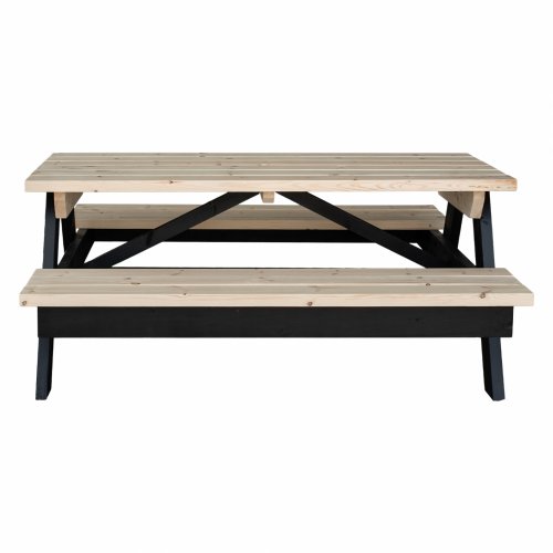 PICKNICK-SET 2 BÄNKE MIT SCHWEDISCHEM HOLZTISCH