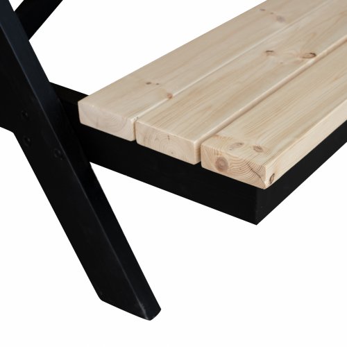 PICKNICK-SET 2 BÄNKE MIT SCHWEDISCHEM HOLZTISCH