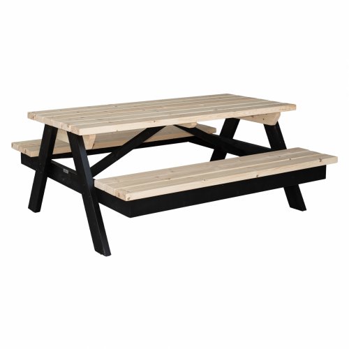 PICKNICK-SET 2 BÄNKE MIT SCHWEDISCHEM HOLZTISCH