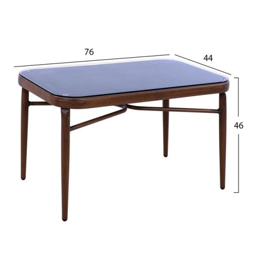 4-tlg. Loungeset in Bambusoptik in Braun-grau