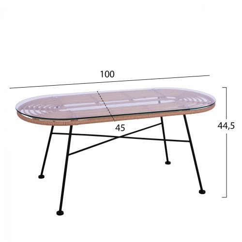 4-tlg Loungeset ,,Allegra“ in schwarz-beige