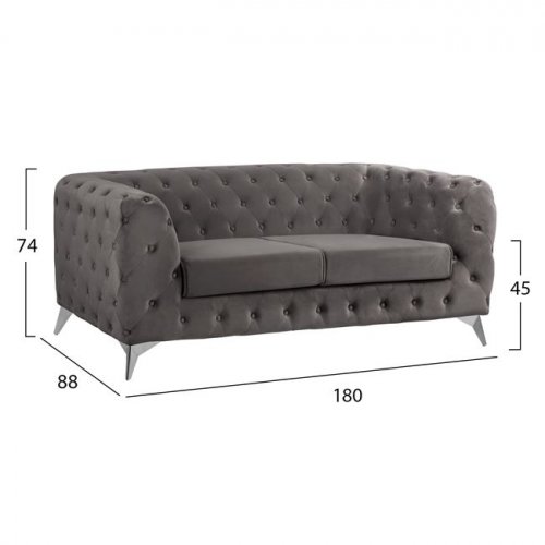 Set Living Room Albert 3Seater & 2seater & Armchair T.Chesterfield Grey