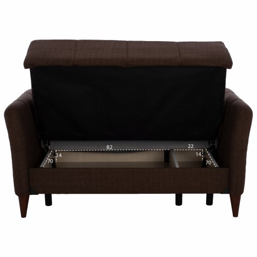 LIVING ROOM SET GALILEO 2 PCS IN BROWN