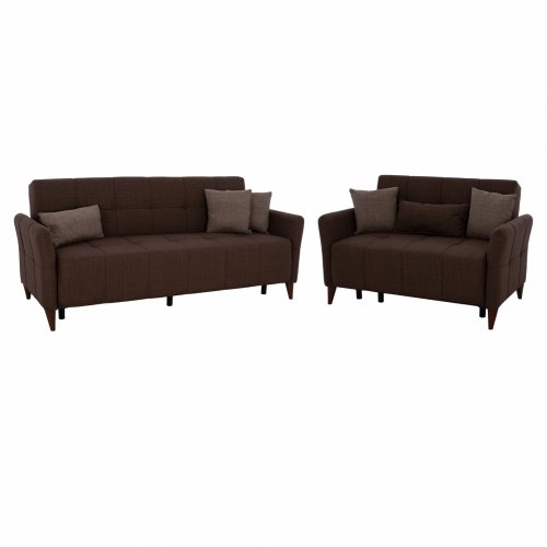 LIVING ROOM SET GALILEO 2 PCS IN BROWN