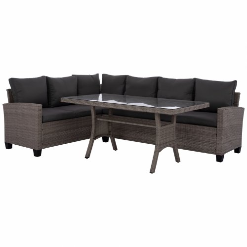 Outdoor Sofa in Grau Geflecht Wicker