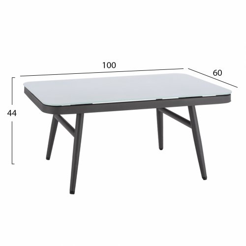 Outdoor-Lounge aus Metallrahmen in grauer Farbe (4-teilig)