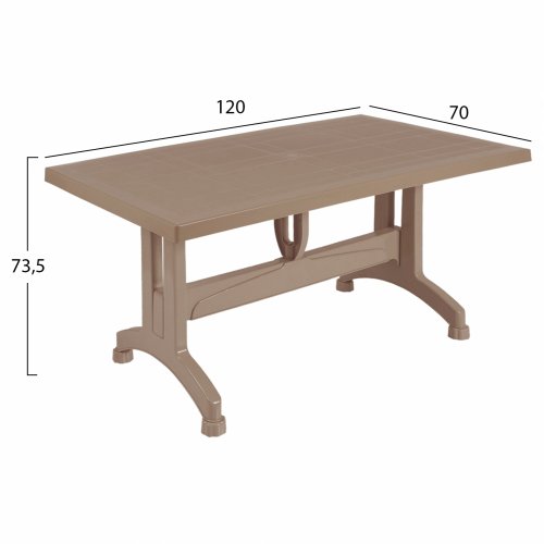 ESSZIMMER-SET 5-TEILIG POLYPROPYLEN TISCH 140X80 & WEISSER SESSEL