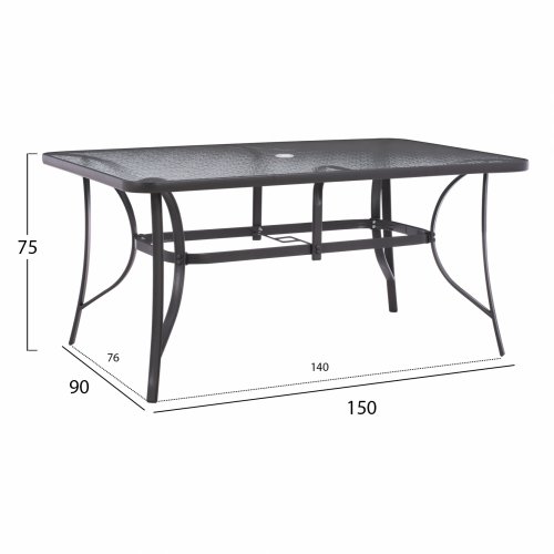 ΣΕΤ ΤΡΑΠΕΖΑΡΙΑ 7ΤΜΧ ΤΡΑΠΕΖΙ BRUNO 150X90 ΜΕ ΠΟΛΥΘΡΟΝΕΣ TEXTILINE ΓΚΡΙ