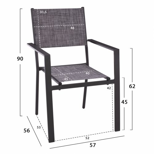 ΣΕΤ ΤΡΑΠΕΖΑΡΙΑ 7ΤΜΧ ΤΡΑΠΕΖΙ BRUNO 150X90 ΜΕ ΠΟΛΥΘΡΟΝΕΣ TEXTILINE ΓΚΡΙ