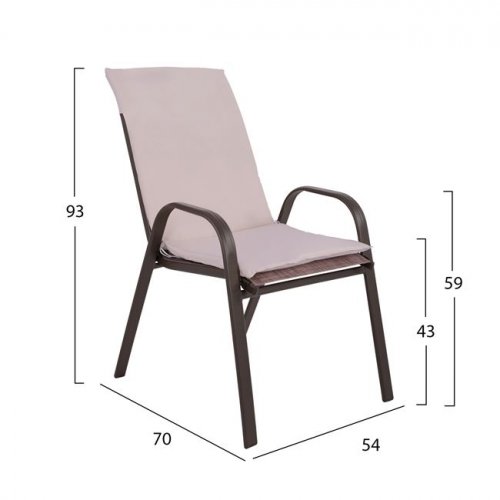 Set Dining Table 5 pieces chairs with pillow & table 150x90cm Brown