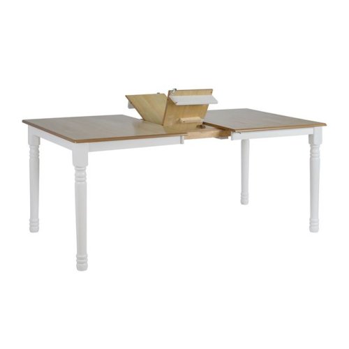 Holztisch Weiß 150 (+30) x 90 x 75 cm