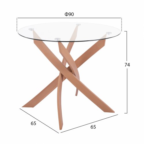 DINING SET 5PCS TABLE Φ90X74 & 4 VEGAS CHAIRS BLACKDINING SET 5PCS TABLE Φ90X74 & 4 VEGAS CHAIRS IN GREY FABRIC