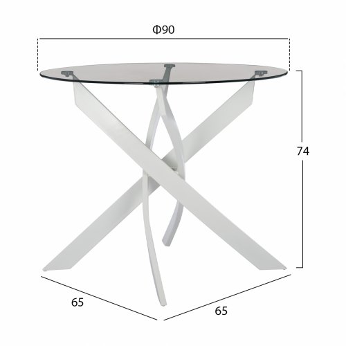 DINING SET 5PCS TABLE Φ90X74 & 4 VEGAS CHAIRS BLACKDINING SET 5PCS TABLE Φ90X74 & 4 VEGAS CHAIRS BLACK WHITE