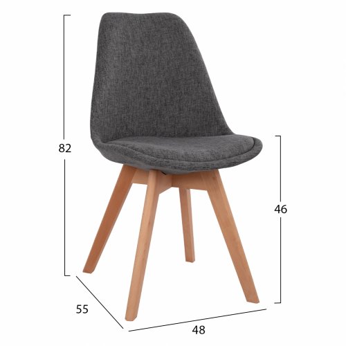 DINING SET 5PCS TABLE Φ90X74 & 4 VEGAS CHAIRS BLACKDINING SET 5PCS TABLE Φ90X74 & 4 VEGAS CHAIRS IN GREY FABRIC
